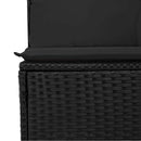 Havesofa Sæt med pude 7 pcs Sort polyrattan