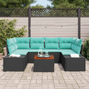 Havesofa Sæt 7 stk. Sort polyrattan