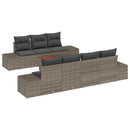 Havesofa Sæt med pude 8 pcs Grå polyrattan