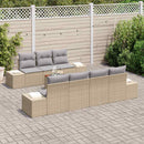 Havesofa Sæt med pude 8 pcs Beige polyrattan