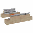 Havesofa Sæt med pude 8 pcs Beige polyrattan