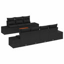 Havesofa Sæt med pude 8 pcs Sort polyrattan