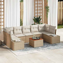 Havesofa Sæt med pude 8 pcs Beige polyrattan