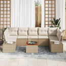 Havesofa Sæt med pude 8 pcs Beige polyrattan