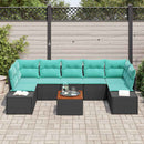 Havesofa Sæt 8 stk. Sort polyrattan