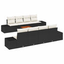 Havesofa Sæt med pude 9 pcs Sort polyrattan