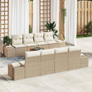 Havesofa Sæt med pude 9 pcs Beige polyrattan