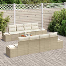 Havesofa Sæt med pude 9 pcs Beige polyrattan