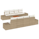 Havesofa Sæt med pude 9 pcs Beige polyrattan