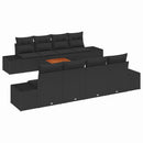 Havesofa Sæt med pude 9 pcs Sort polyrattan