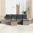 Havesofa Sæt med pude 6 pcs Grå polyrattan