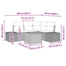 Havesofa Sæt med pude 5 pcs Sort polyrattan
