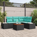 Havesofa Sæt 5 stk. Sort polyrattan