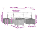 Havesofa Sæt 5 stk. Sort polyrattan