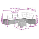 Havesofa Sæt med pude 6 pcs Sort polyrattan