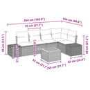 Havesofa Sæt 6 stk. Sort polyrattan