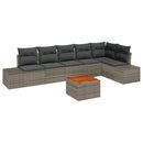 Havesofa Sæt med pude 7 pcs Grå polyrattan