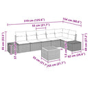 Havesofa Sæt med pude 7 pcs Beige polyrattan
