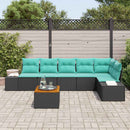 Havesofa Sæt 7 stk. Sort polyrattan