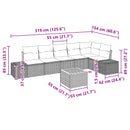 Havesofa Sæt 7 stk. Sort polyrattan