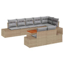 Havesofa Sæt med pude 9 pcs Beige polyrattan