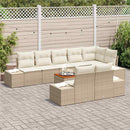 Havesofa Sæt med pude 9 pcs Beige polyrattan