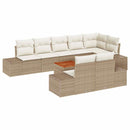 Havesofa Sæt med pude 9 pcs Beige polyrattan