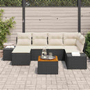 Havesofa Sæt 7 stk. Sort polyrattan