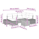 Havesofa Sæt 7 stk. Sort polyrattan