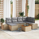 Havesofa Sæt 7 stk. Beige polyrattan