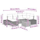 Havesofa Sæt 7 stk. Sort polyrattan