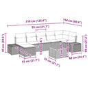 Havesofa Sæt med pude 8 pcs Sort polyrattan
