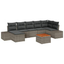 Havesofa Sæt med pude 8 pcs Grå polyrattan