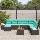 Havesofa Sæt 9 stk. Sort polyrattan