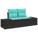 Havesofa Sæt 10 stk. Sort polyrattan