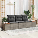 Havesofa Sæt med pude 3 pcs Grå polyrattan