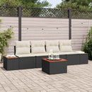 Havesofa Sæt med pude 5 pcs Sort Poly rattan