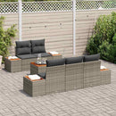 Havesofa Sæt med pude 6 pcs Grå Poly rattan