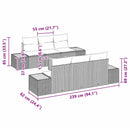 Havesofa Sæt med pude 7 pcs Sort Poly rattan
