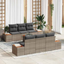 Havesofa Sæt med pude 7 pcs Grå Poly rattan