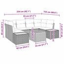 Havesofa Sæt med pude 6 pcs Sort Poly rattan