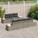 Havesofa Sæt med pude 8 pcs Grå Poly rattan