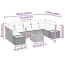 Havesofa Sæt med pude 8 pcs Beige Poly rattan