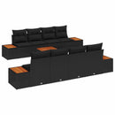 Havesofa Sæt med pude 9 pcs Sort Poly rattan