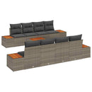 Havesofa Sæt med pude 9 pcs Grå Poly rattan