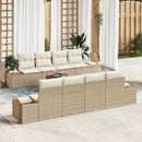 Havesofa Sæt med pude 9 pcs Beige Poly rattan