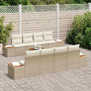 Havesofa Sæt med pude 9 pcs Beige Poly rattan