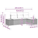 Havesofa Sæt med pude med pude 4 pcs Beige polyrattan
