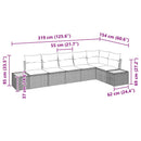Havesofa Sæt med pude 6 pcs Beige Poly rattan