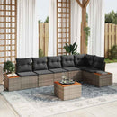 Havesofa Sæt med pude 7 pcs Grå Poly rattan